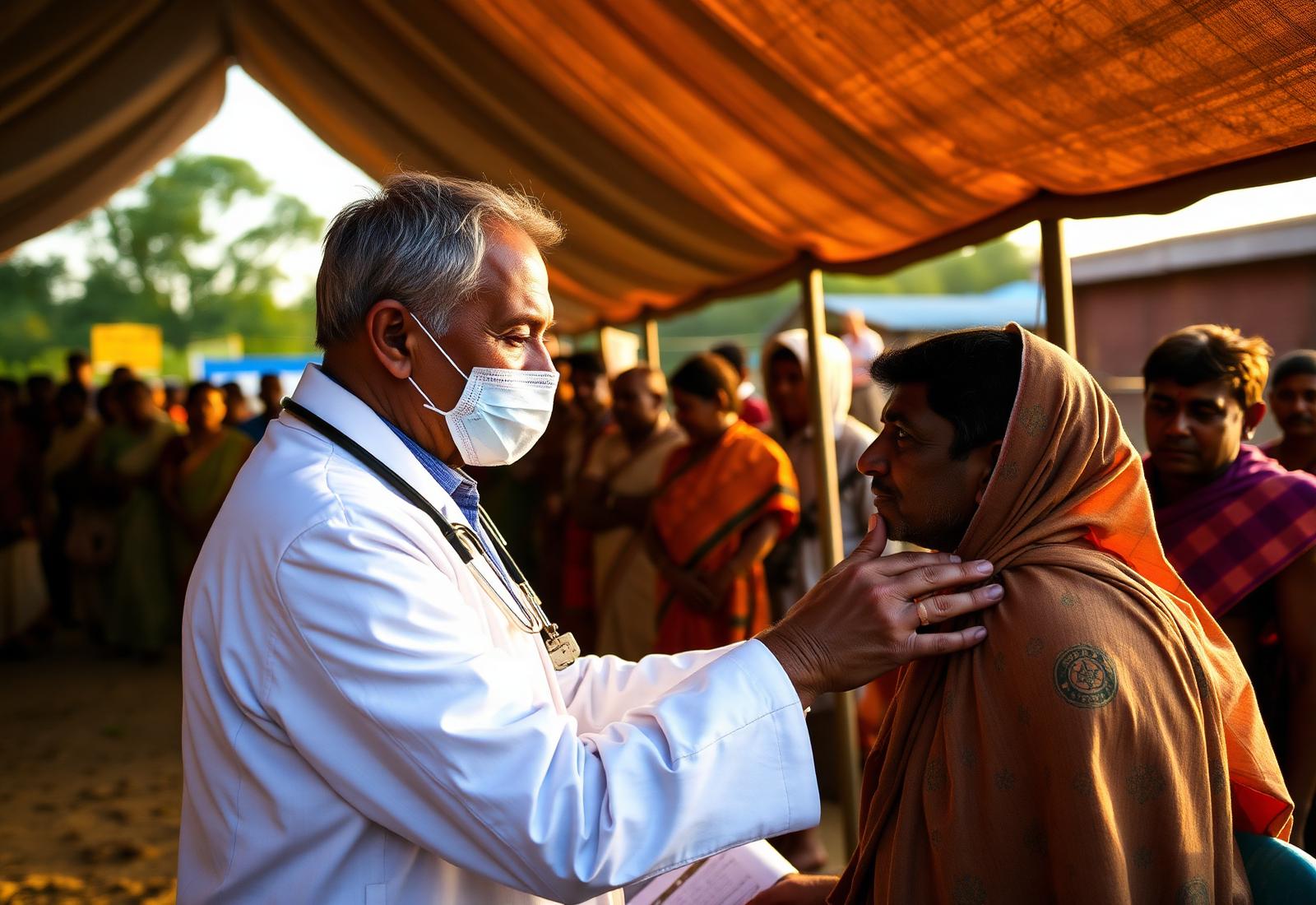 Doctor at rural health camp